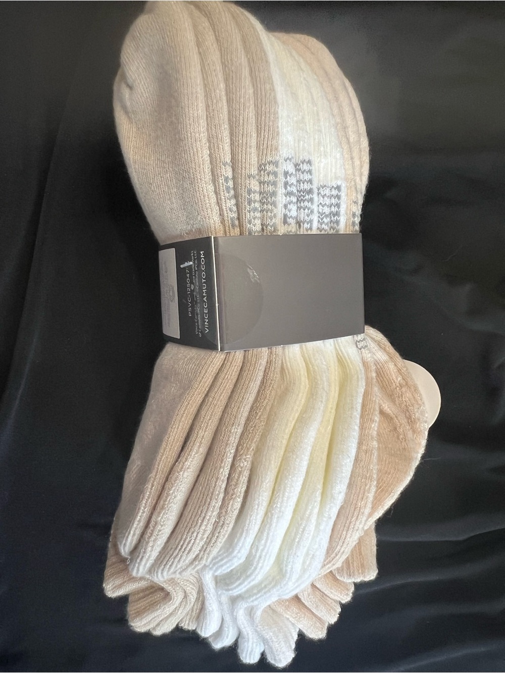 Vince Camuto Neutral Ribbed Ankle Socks 6 Pairs Pack - Cream & Tan